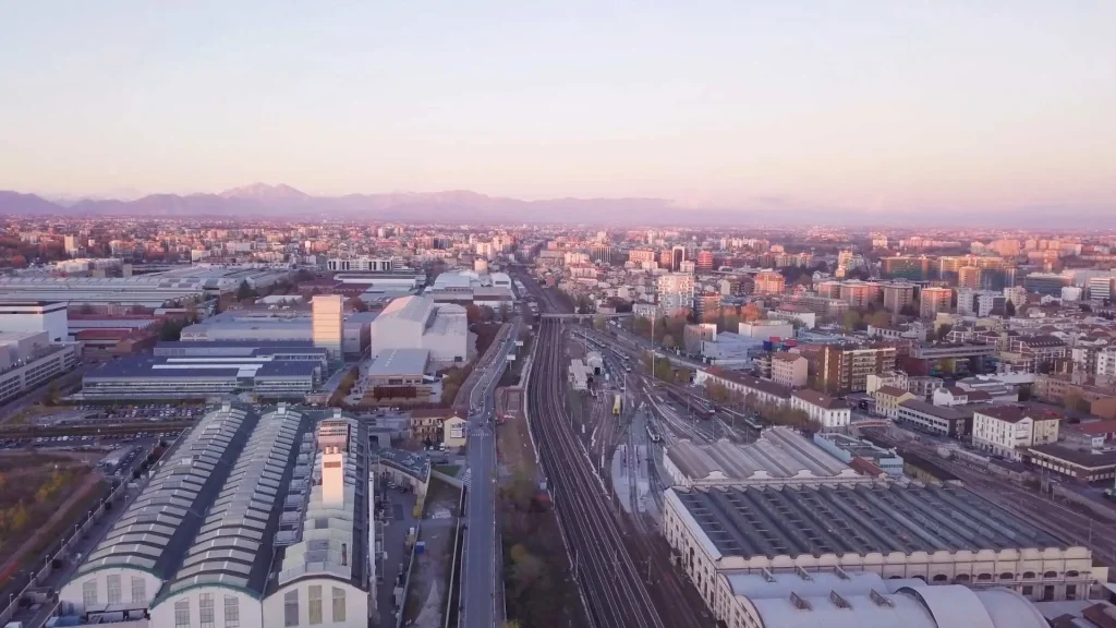 Vista dall'alto del quartiere Bicocca di Milano